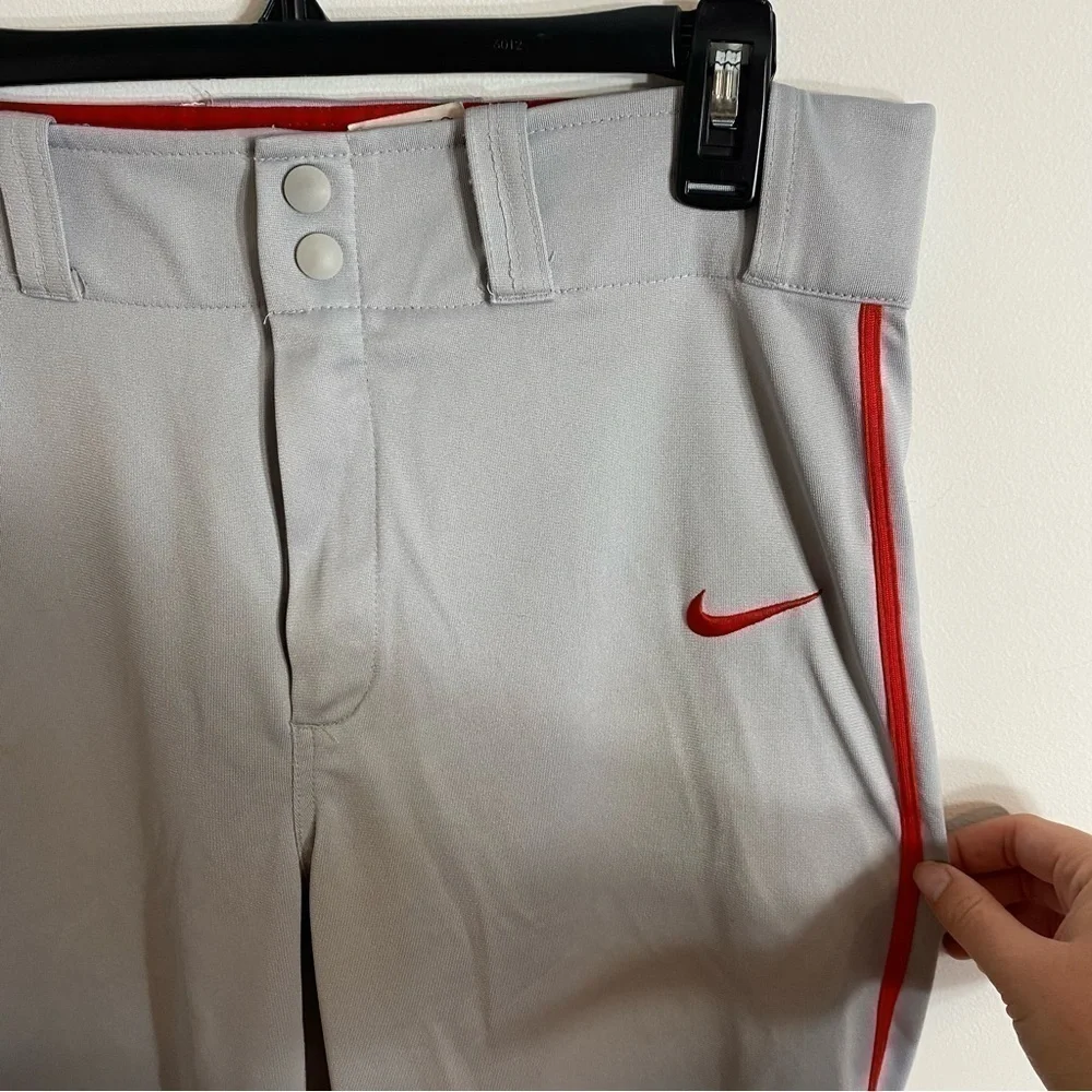 Nike Baseball Pants Small Gray Red Stripe Men’s